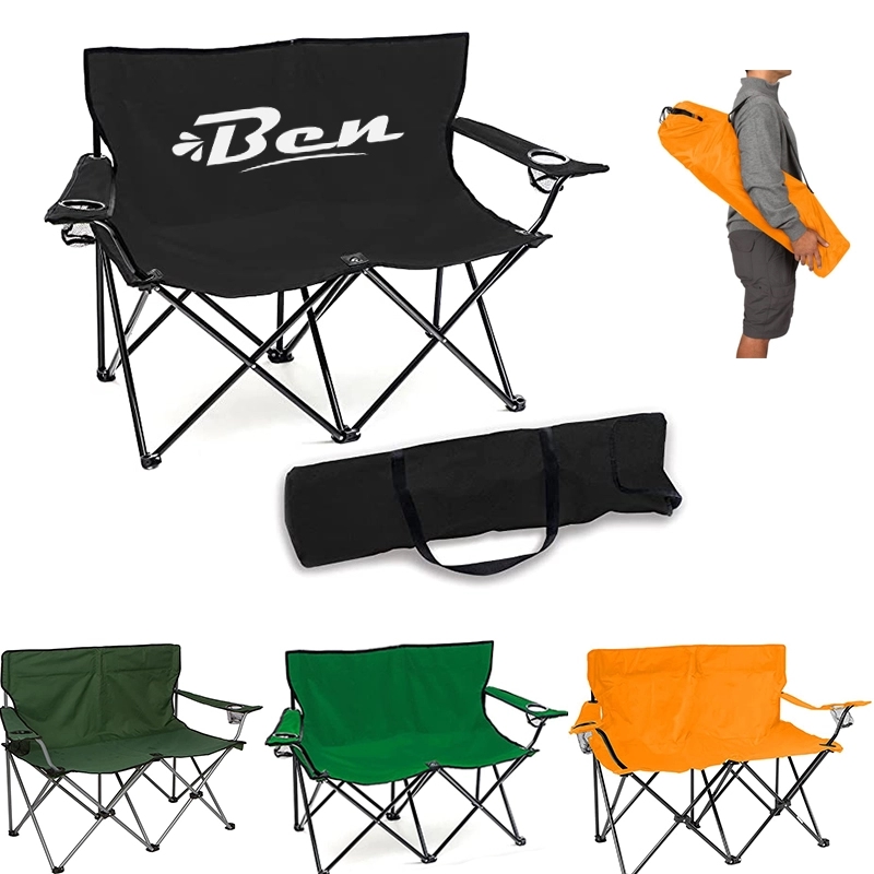 45"H Loveseat Style Double Camp Chair With Steel Frame 1