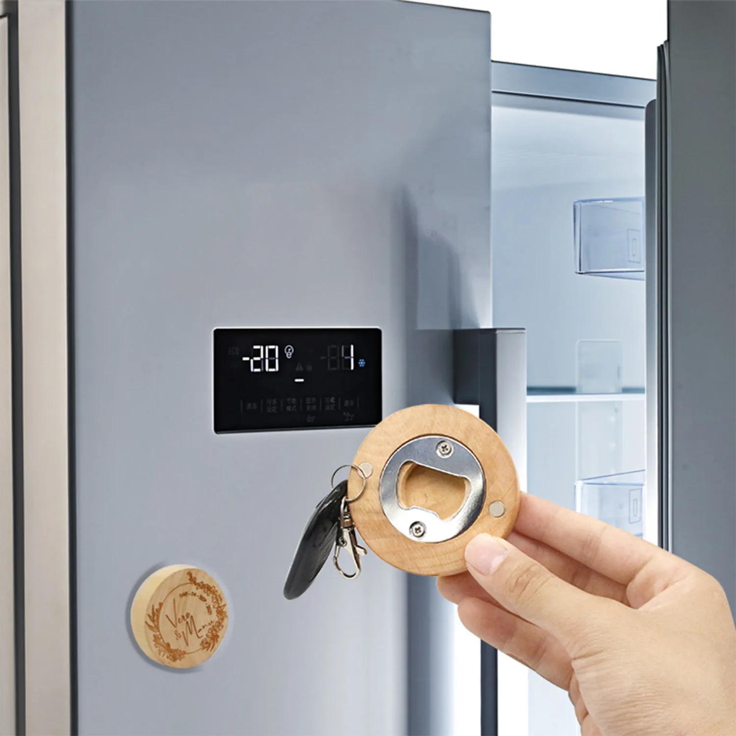 Wooden Bottle Opener With Fridge Magnet 7