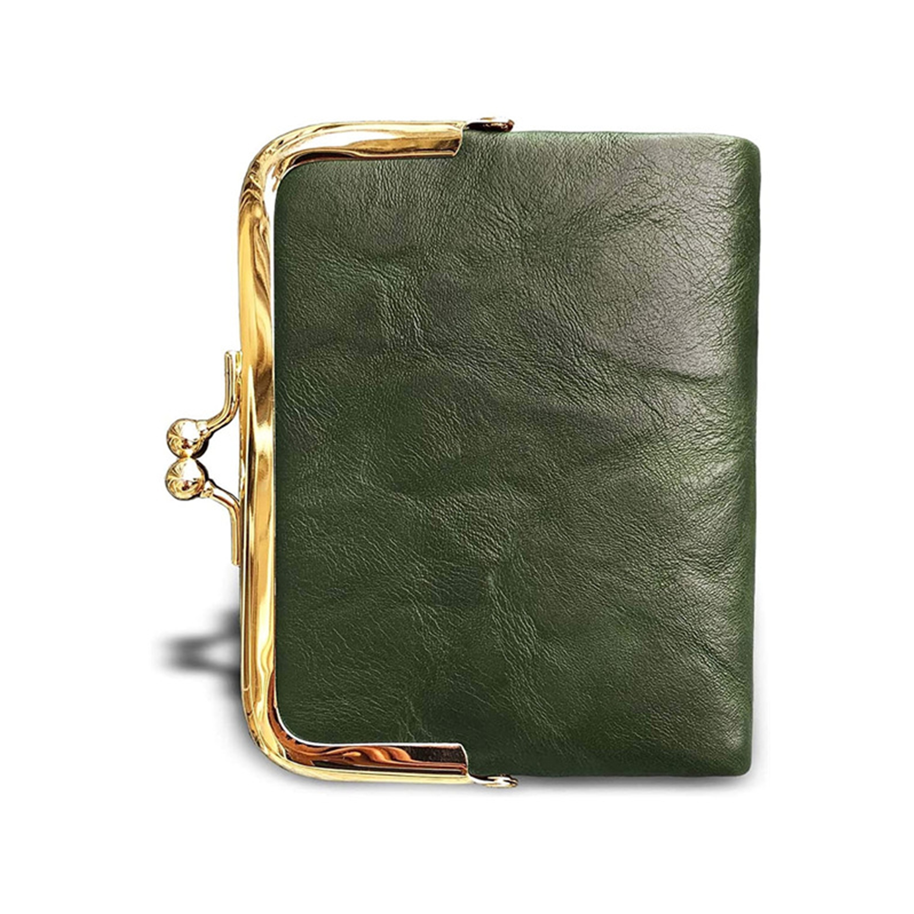 genuine leather Ladies Coin Purse With Zipper and Kiss Lock 3