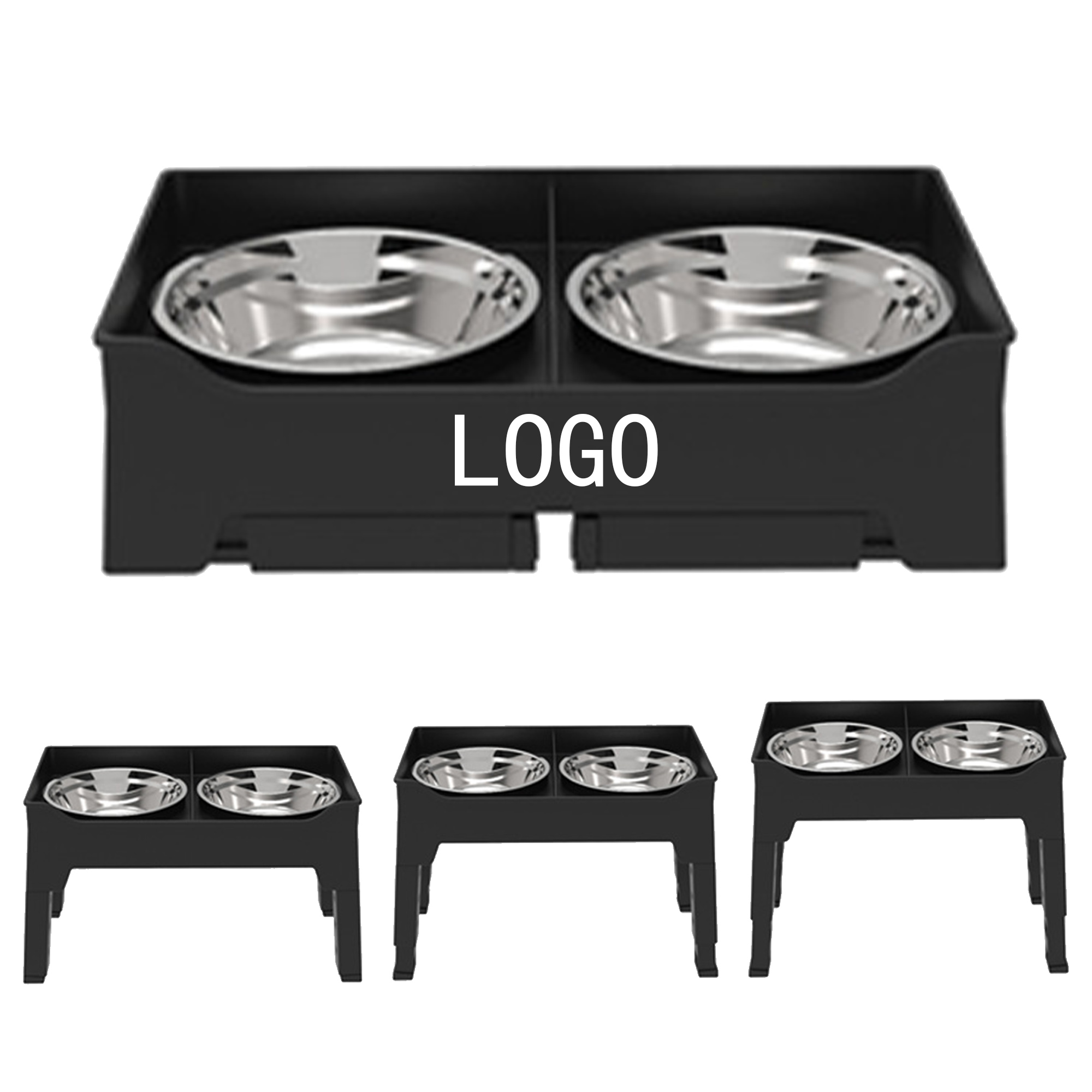 Pet Double Bowl Stainless Steel Basin Can Be Lifted 2