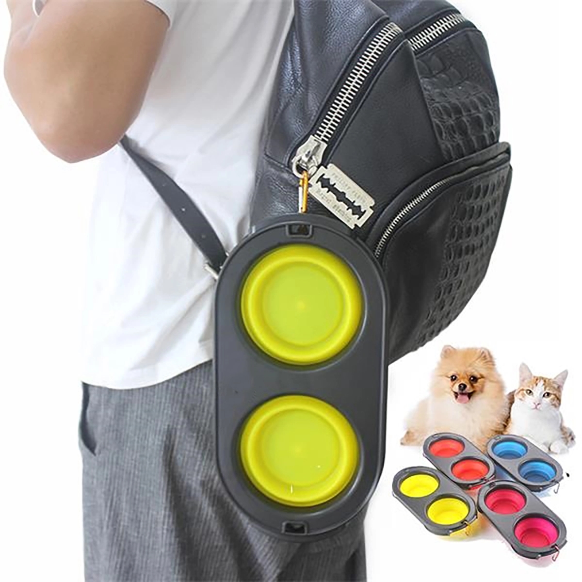 Pets Bowl Collapsible Travel Feeder 2