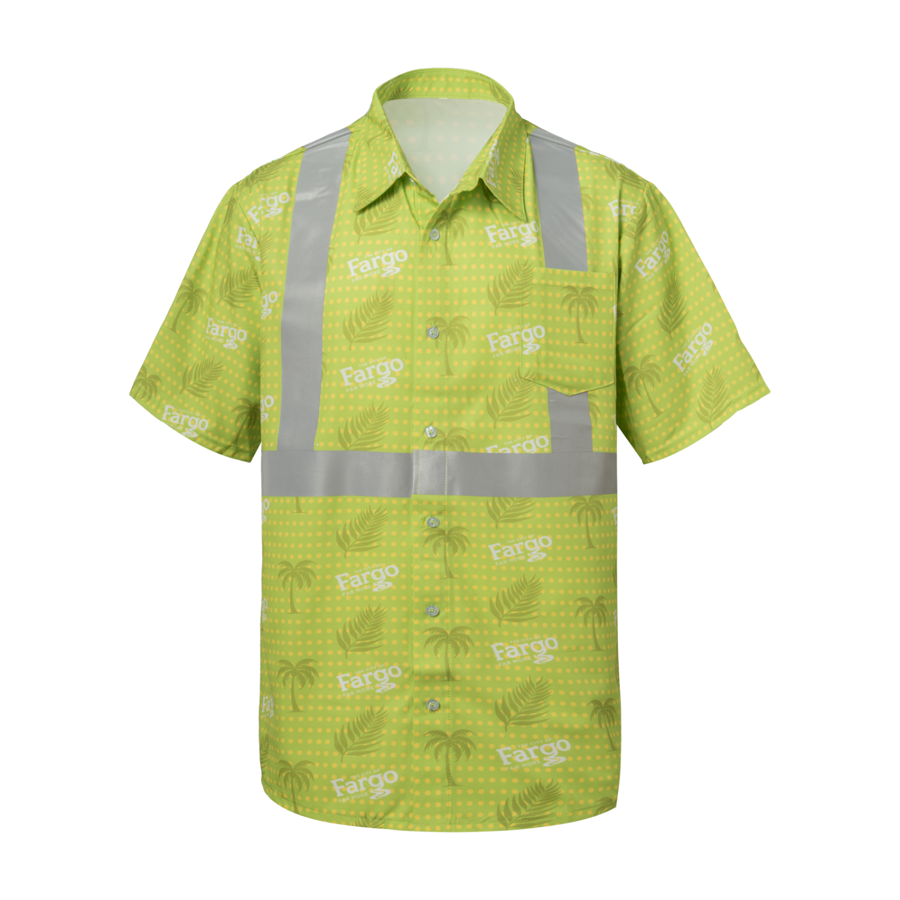 Sublimation Full-Button Poly Shirt w/ Reflective Tape - Men, Women, Kids 1