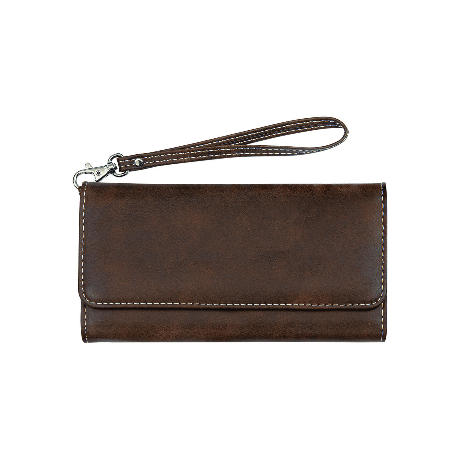 Rustic/Silver Leatherette Wallet with Strap 2