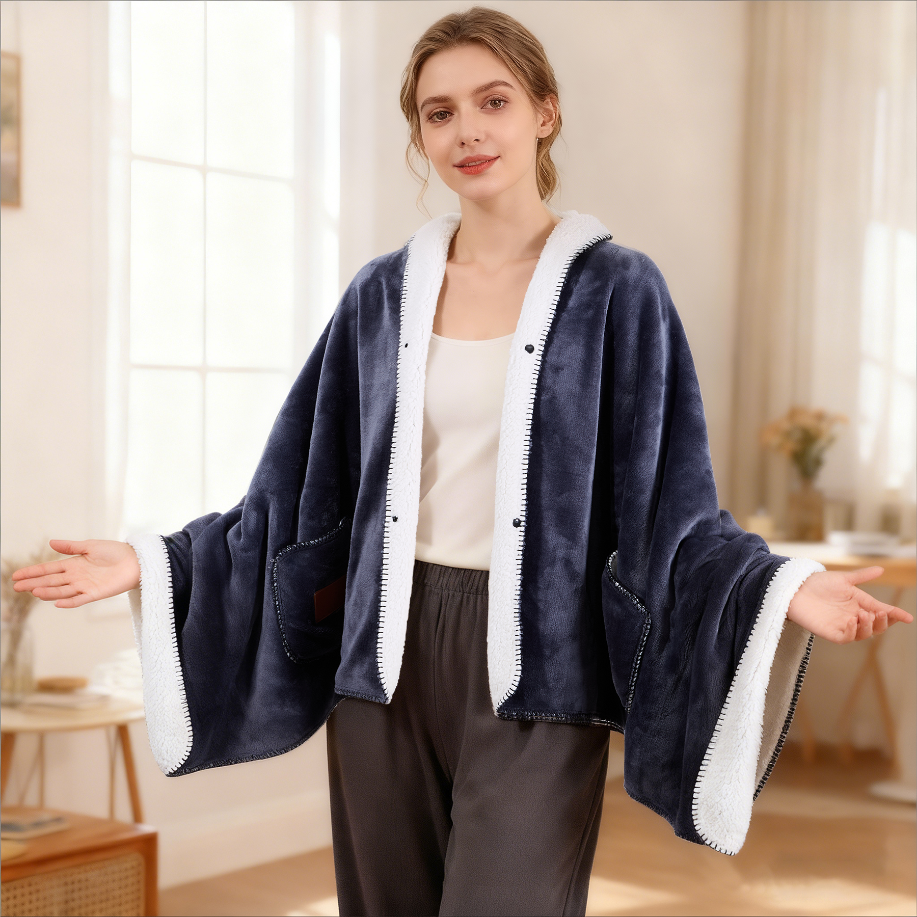 Full Color Sherpa Shawl Blanket – 30" X 70" 2