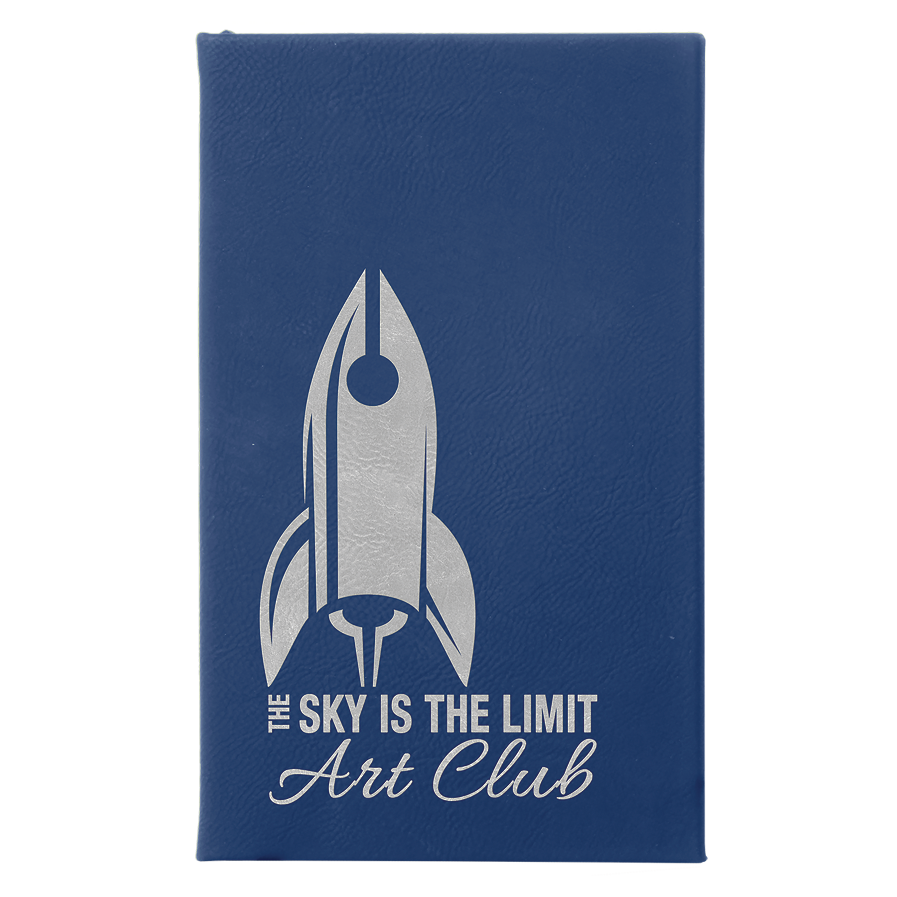 5 1/4" x 8 1/4" Blue/Silver Leatherette Sketch Book-Unlined Paper 1