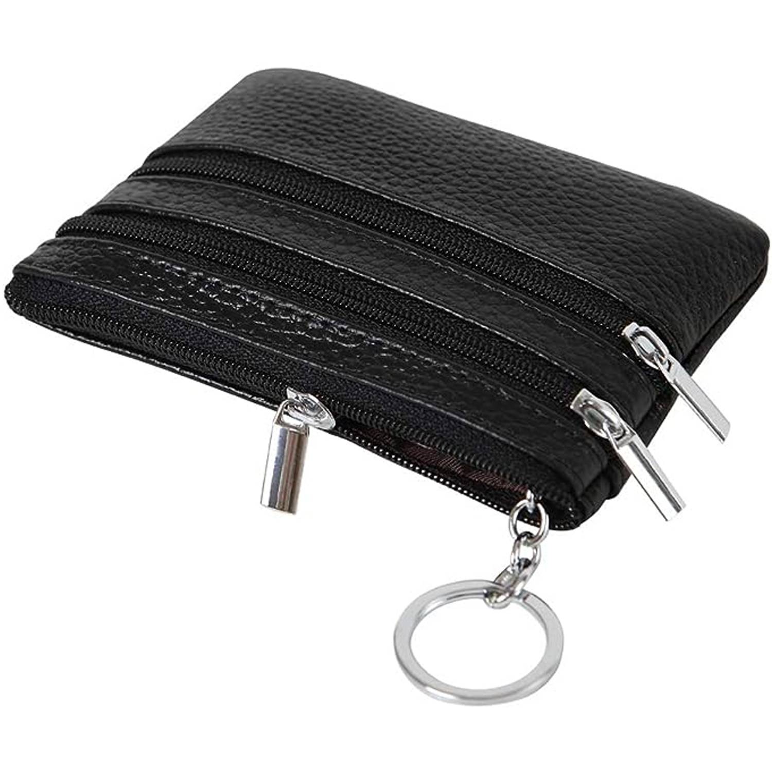 Genuine Leather Coin Purse with Keychain 4