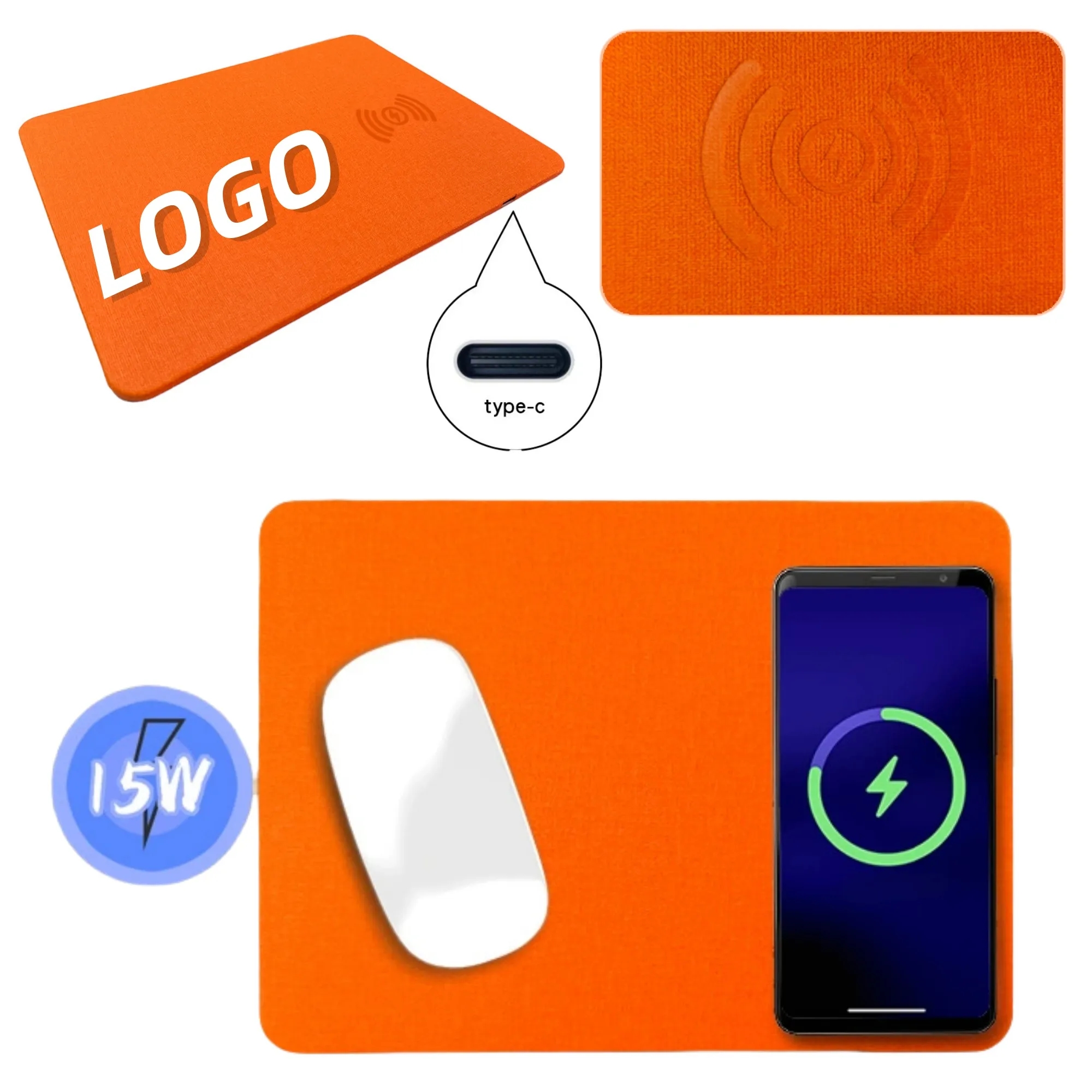 Leather Mouse Pad With Wireless Charging 11