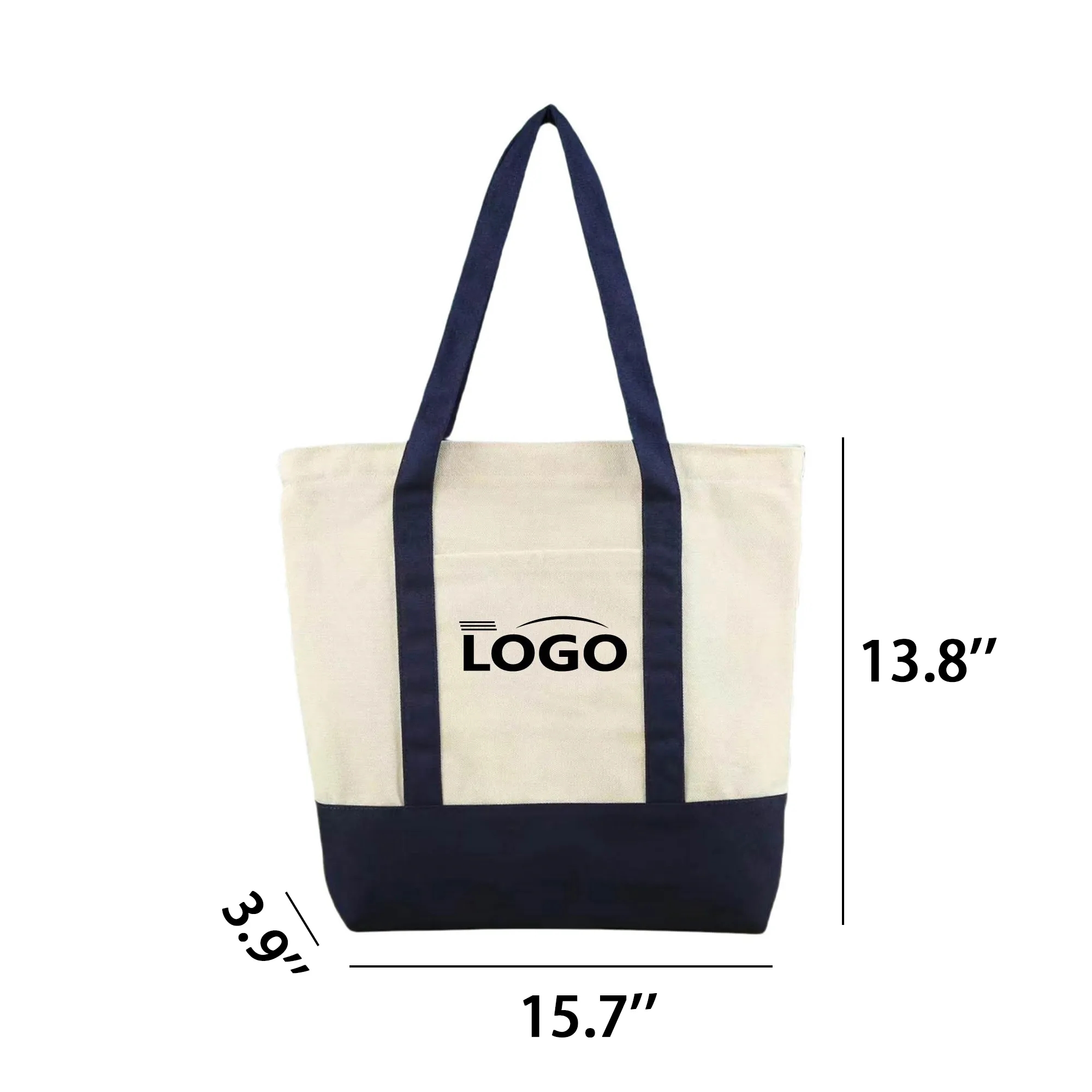 Canvas Tote with External Pocket, custom tote bag with logo imprint 4