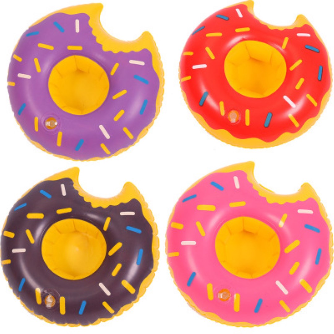 PVC Inflatable Floating Doughnut Cup Holder 3