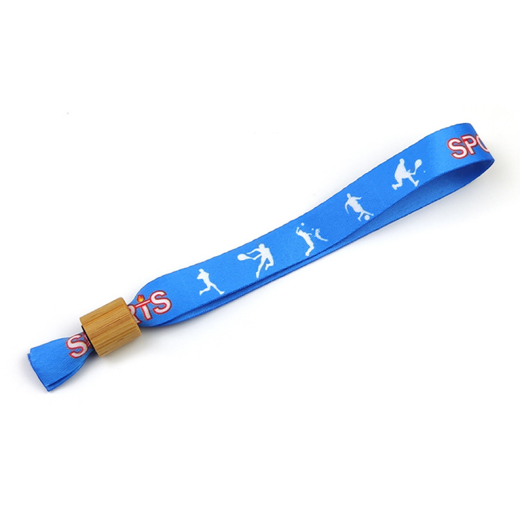 Full color Polyester Wristband with Bamboo Buckle 4