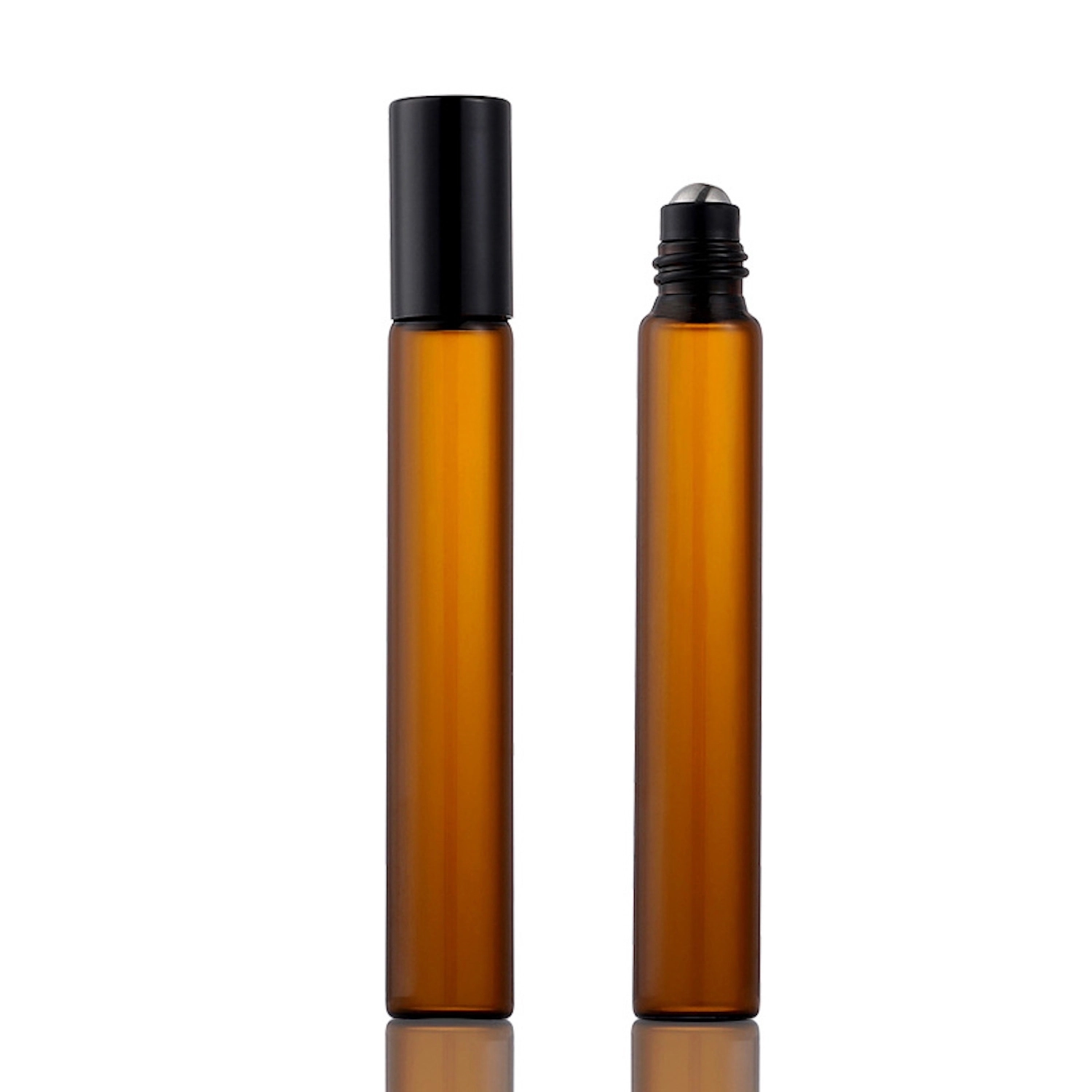 Clear Glass Roll On Bottles w/ PE Balls and Polypropylene Ca 4