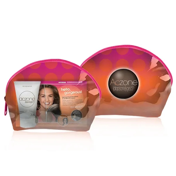 Half Moon Cosmetic Bag with Clear Vinyl Overlay 5