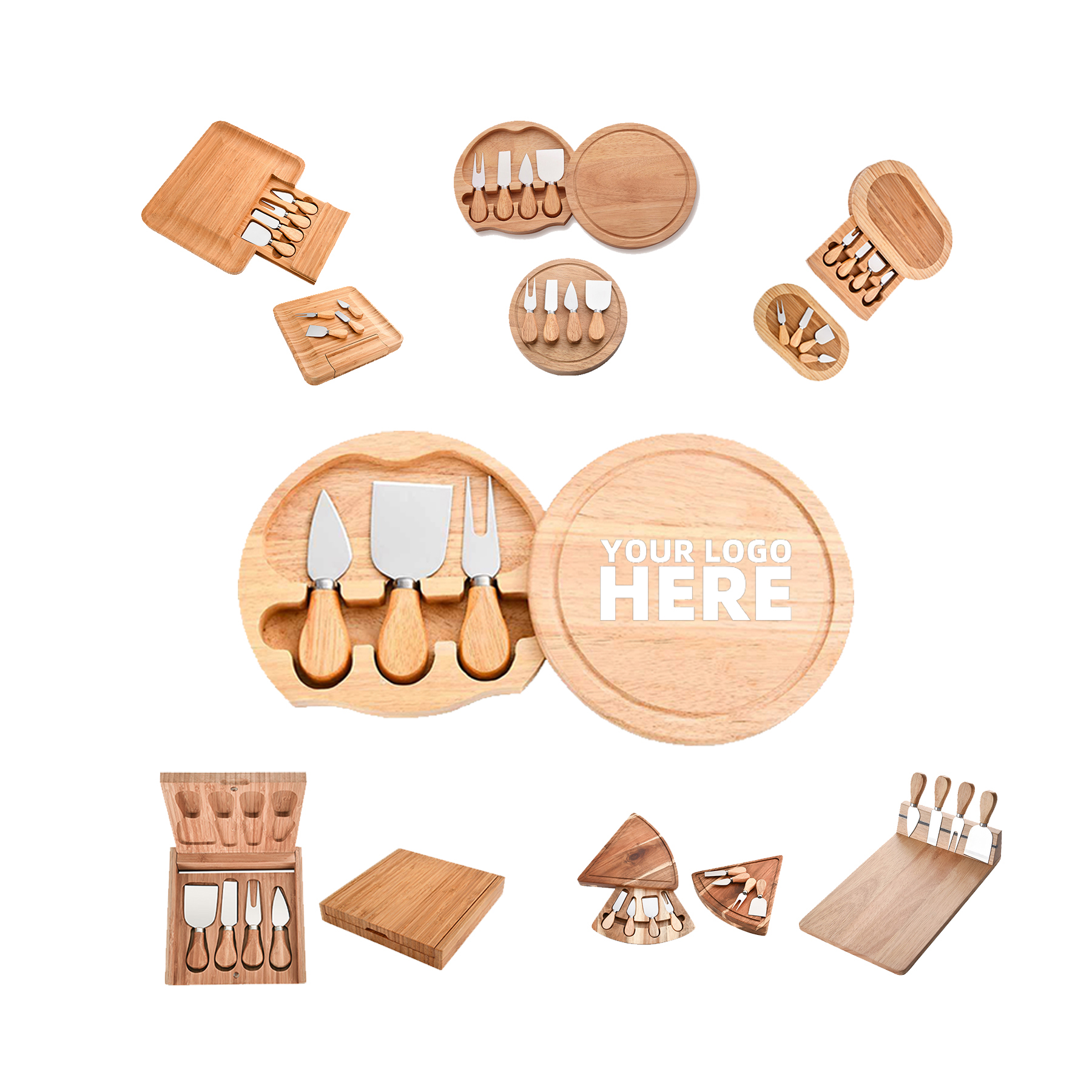 Round Cheese Board and Knife Set 2