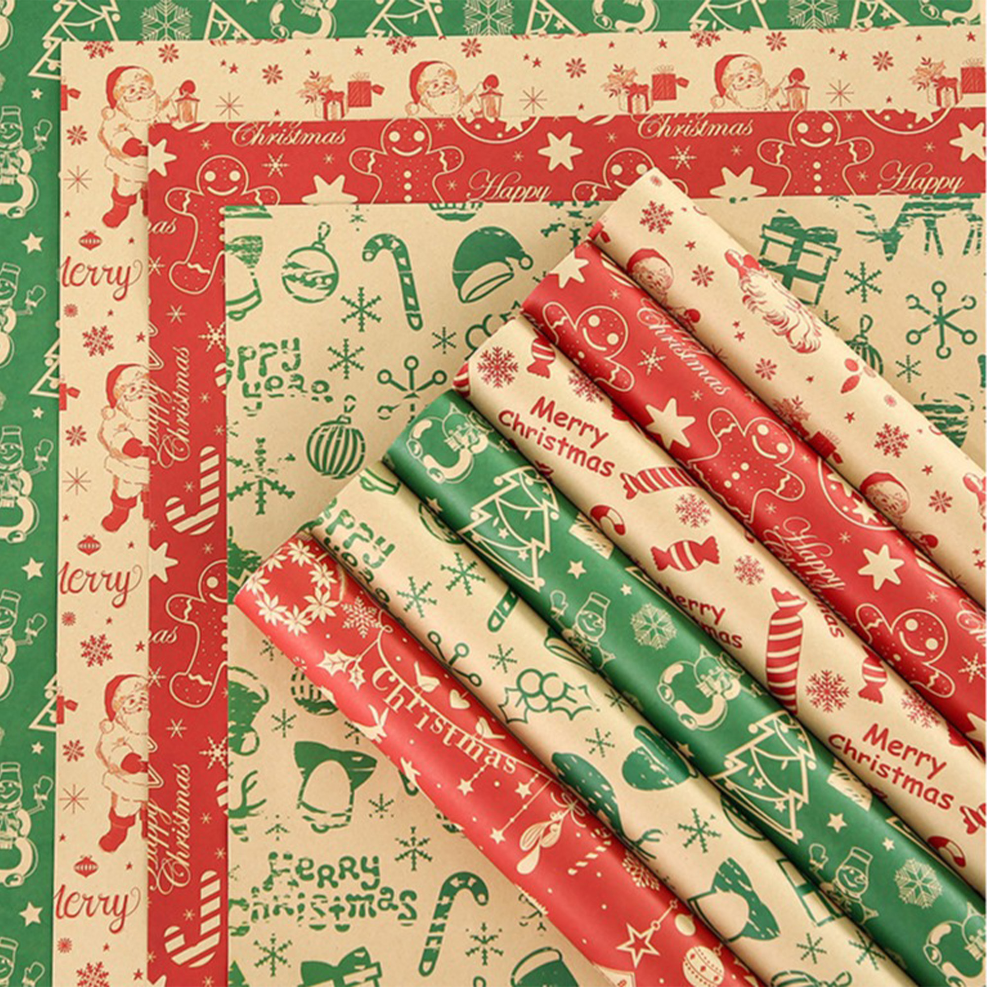Reversible Christmas Gift Wrapping Kraft Paper MOQ 1000 1