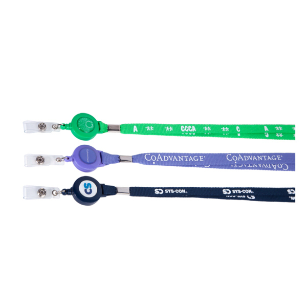 5/8" Lanyard - Flat Polyester w/ Badge Reel Combo 18
