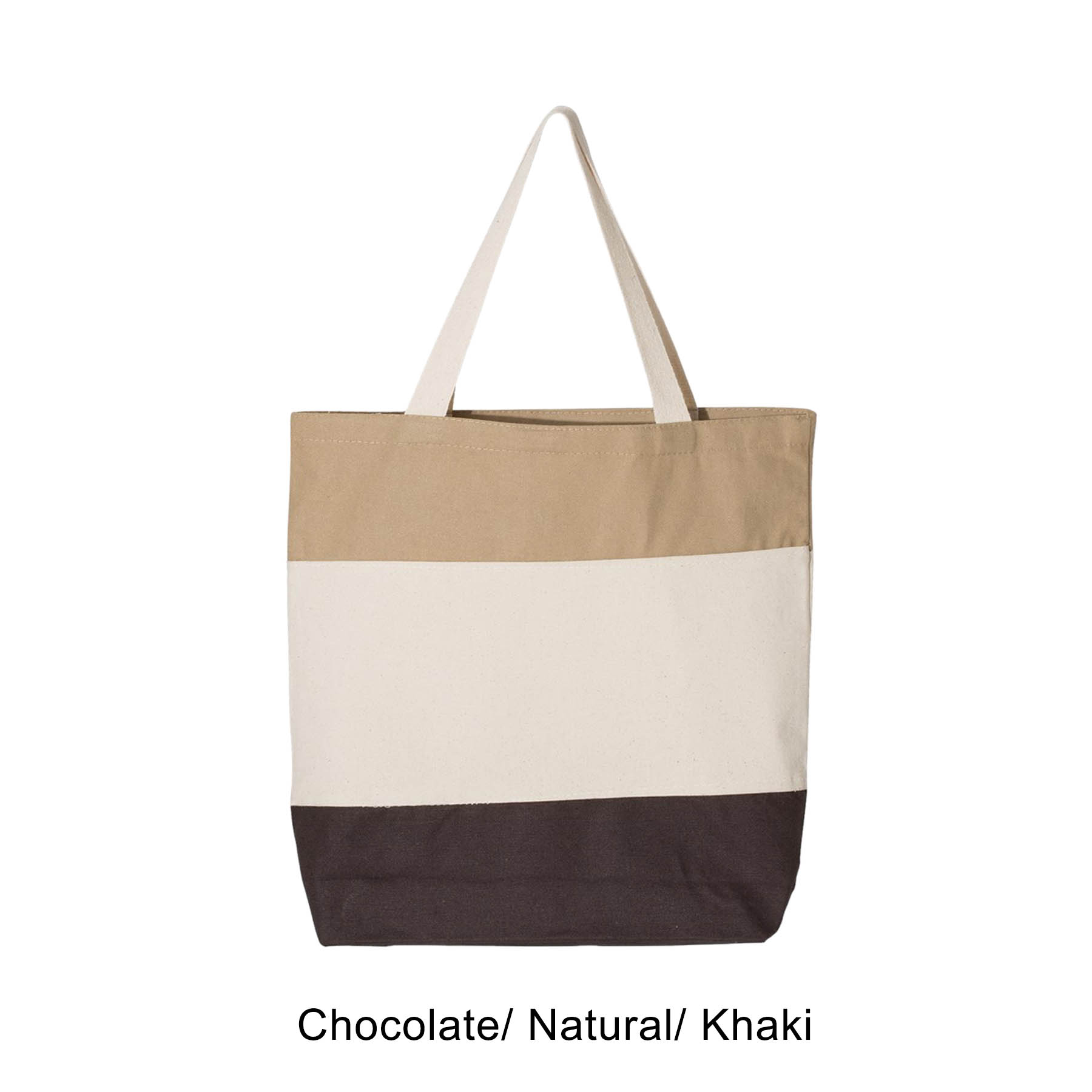 12 oz. 100% Heavy Canvas Webbed Handles Tri-Color Tote Bag 2