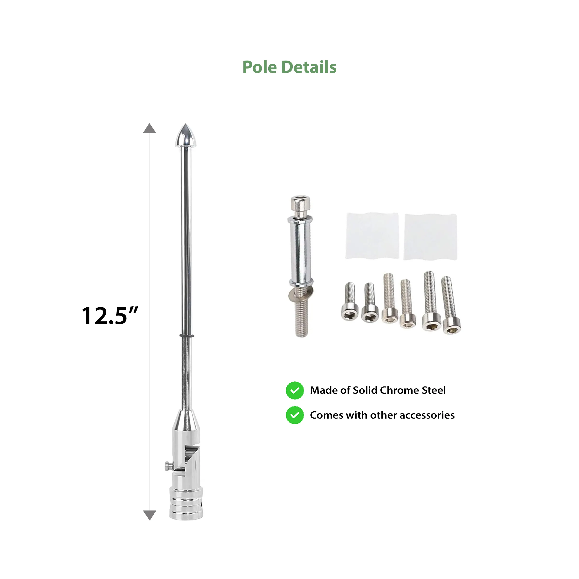 12.5" Premium Motorcycle Poles 3