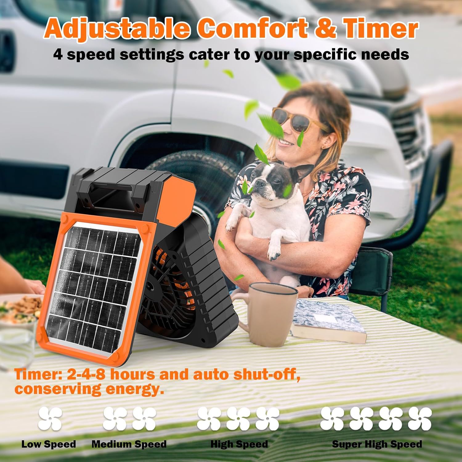 Solar-Powered Portable Camping Fan 3