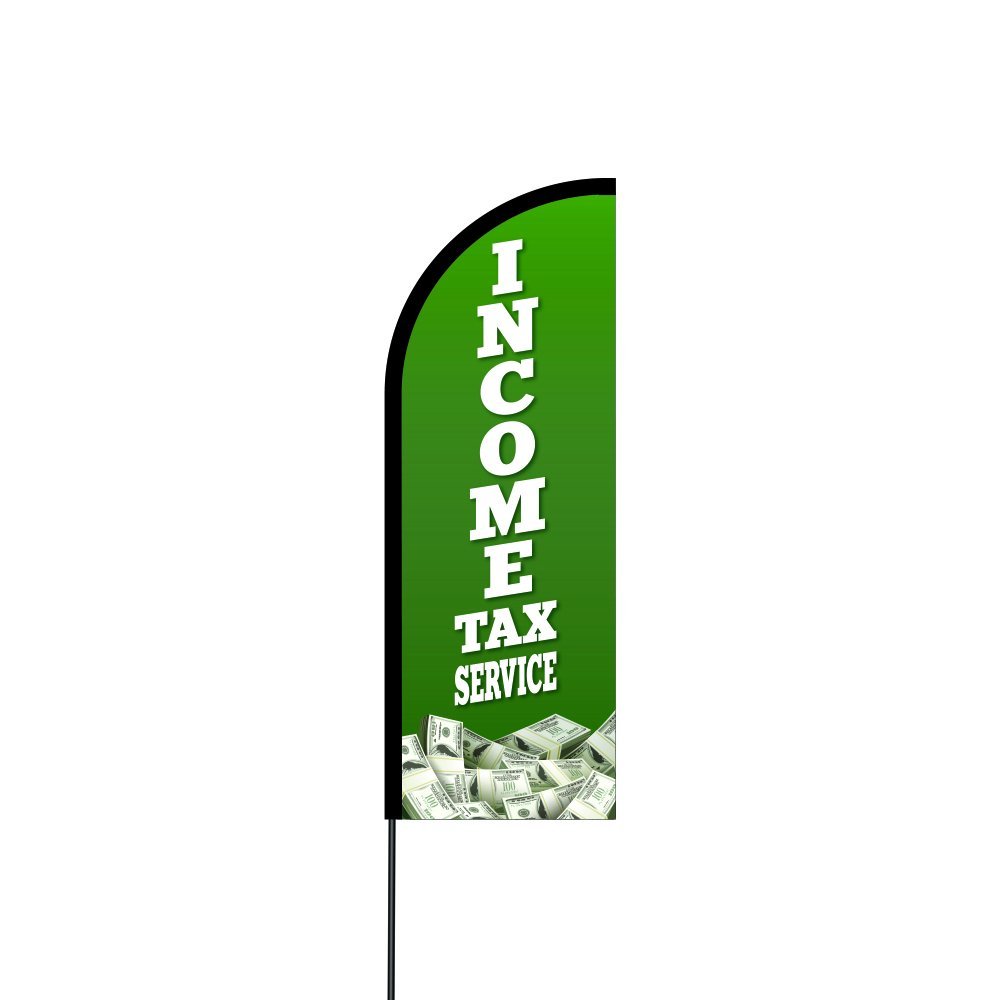 Income Tax Service Flag Kit 14' Feet Feather Flag Sign Outdoor Banner 2