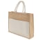 Jute Shopper Tote with Recycled Cotton Pocket, custom tote bag with logo imprint 5