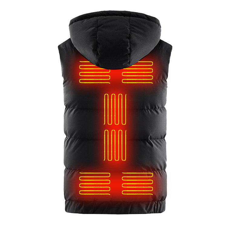 9 Areas Heated Hooded Vest for Men and Women 7