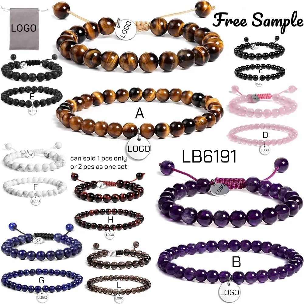 AAA Gemstone Bead Bracelets BULK Wholesale 2PCS Set 3