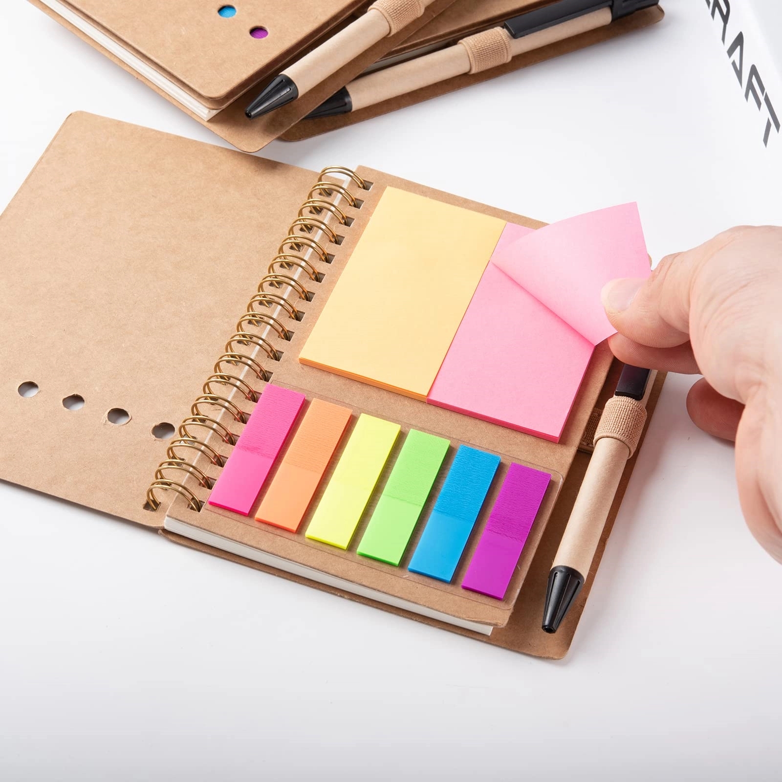 Pocket Spiral Notebook with Sticky Notes&Pen 1
