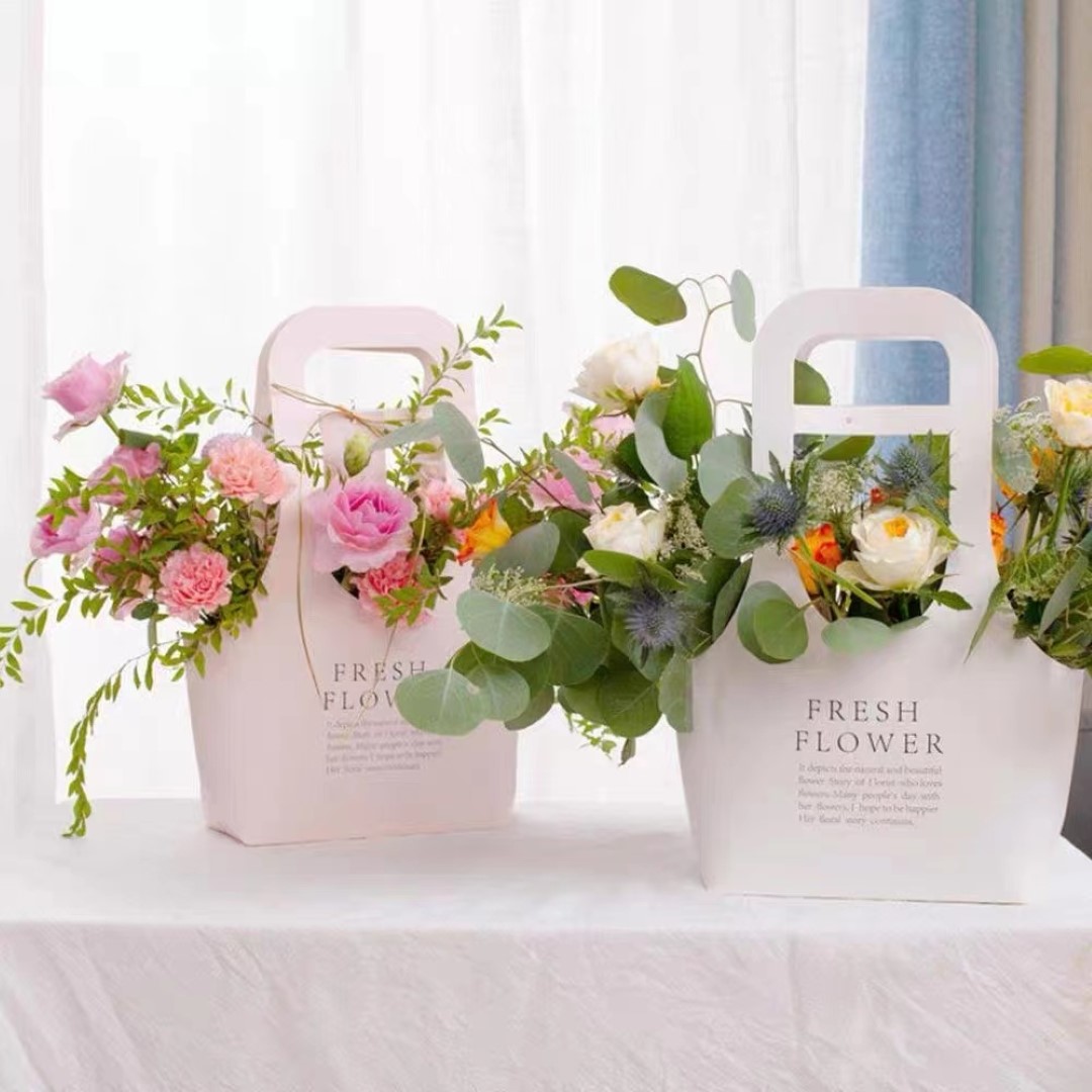 Decorative Flower Paper Pot Tote Bag 4