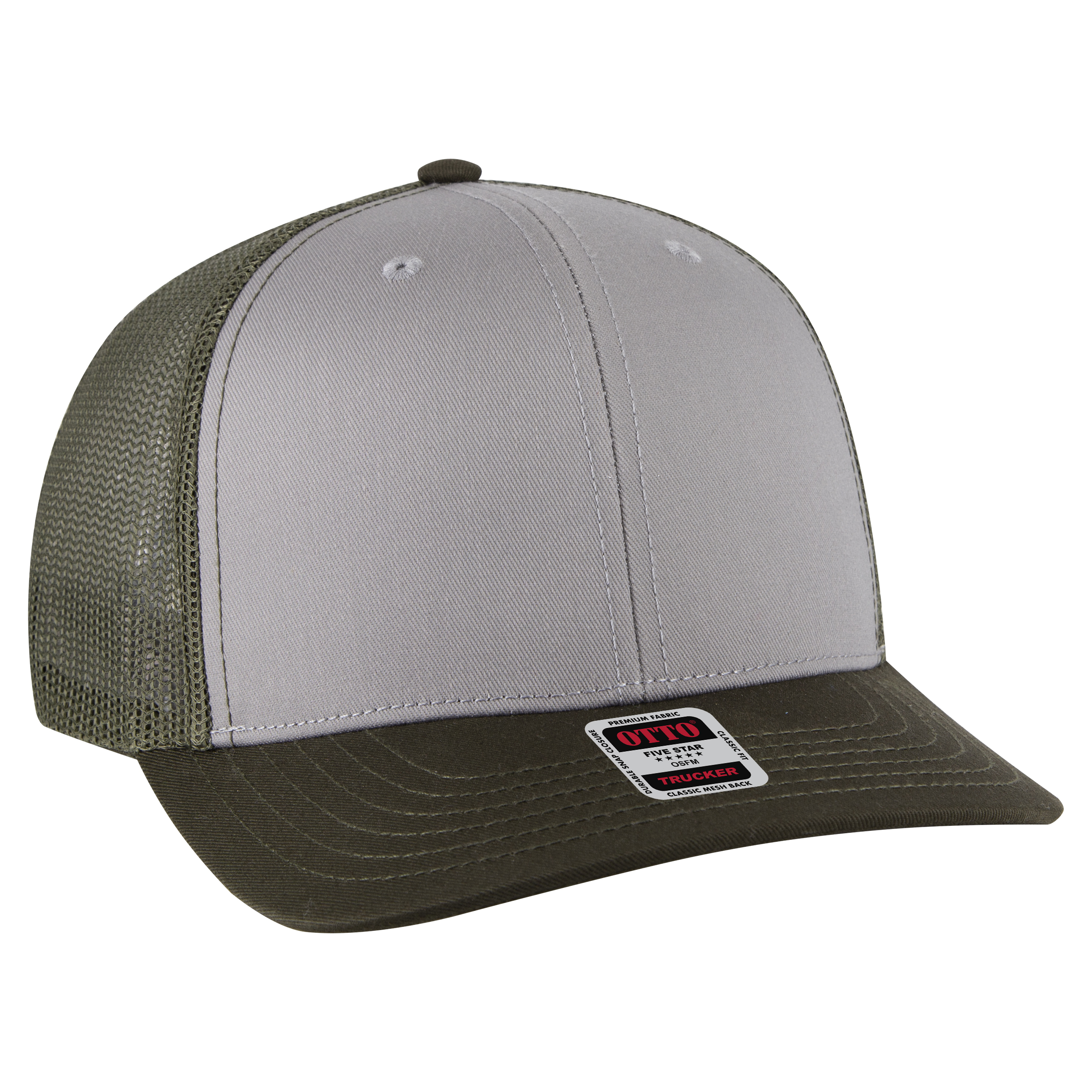 OTTO CAP® 6 Panel Mid Profile Mesh Back Trucker Hat 114