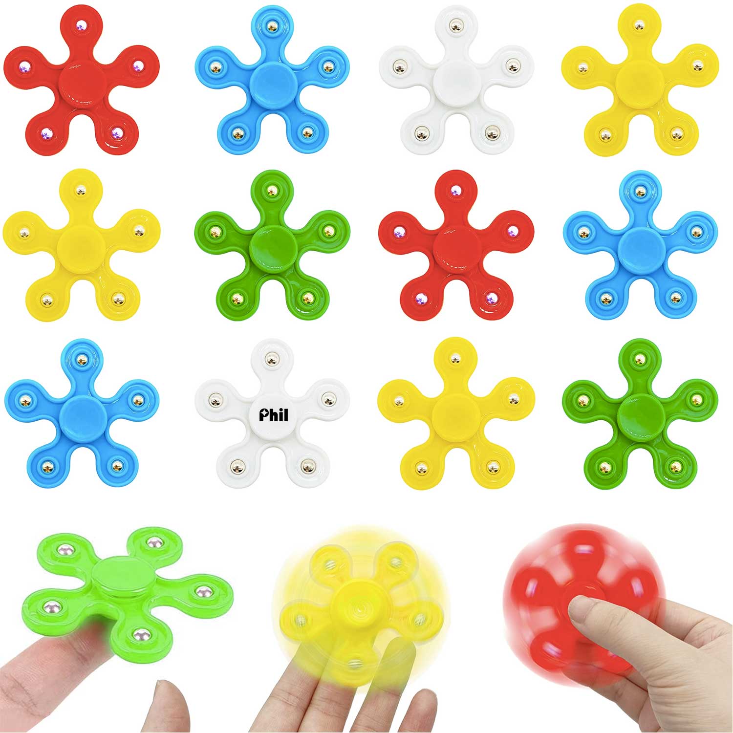 5-Bead Finger Spinner Plum Blossom Steel Ball Bearing Fidget 2