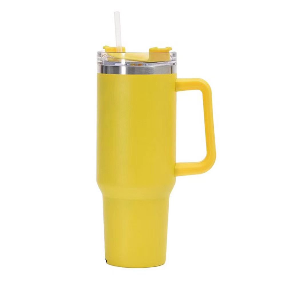 40 oz Vacuum Stainless Steel Tumbler W/ Handle & Straw 11