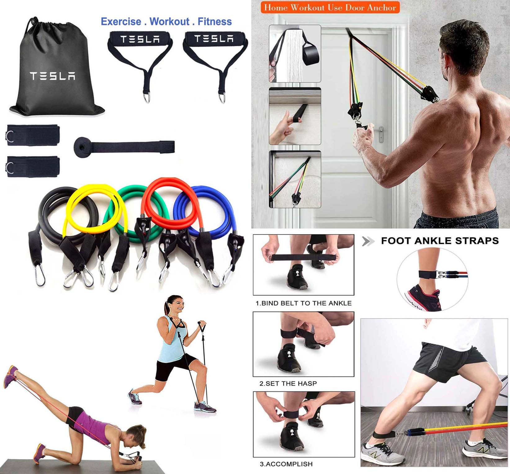 iBank ® Exercise Fitness Resistance Bands Set 2