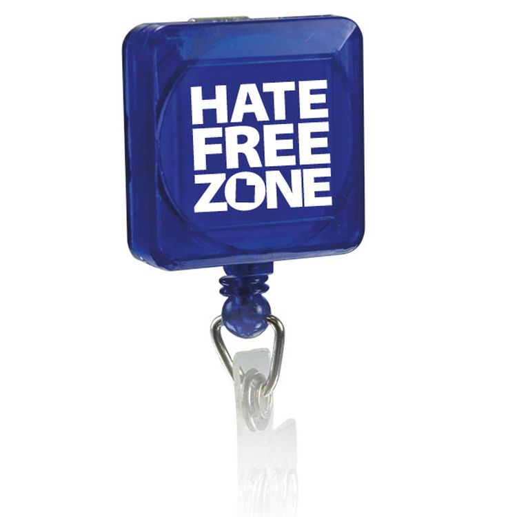Pad Printed Retractable Badge Holder (Square w/ Alligator Clip)