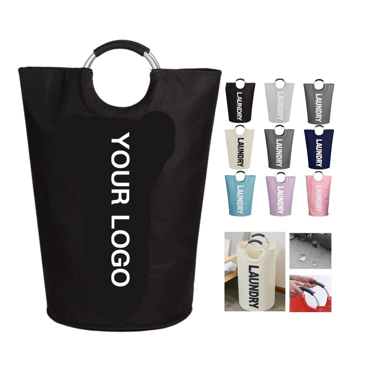 Oxford Laundry Basket with EVA Handles for Easy Carry 4