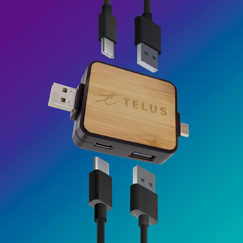 Portable Hub with Type-C Recycled ABS 12
