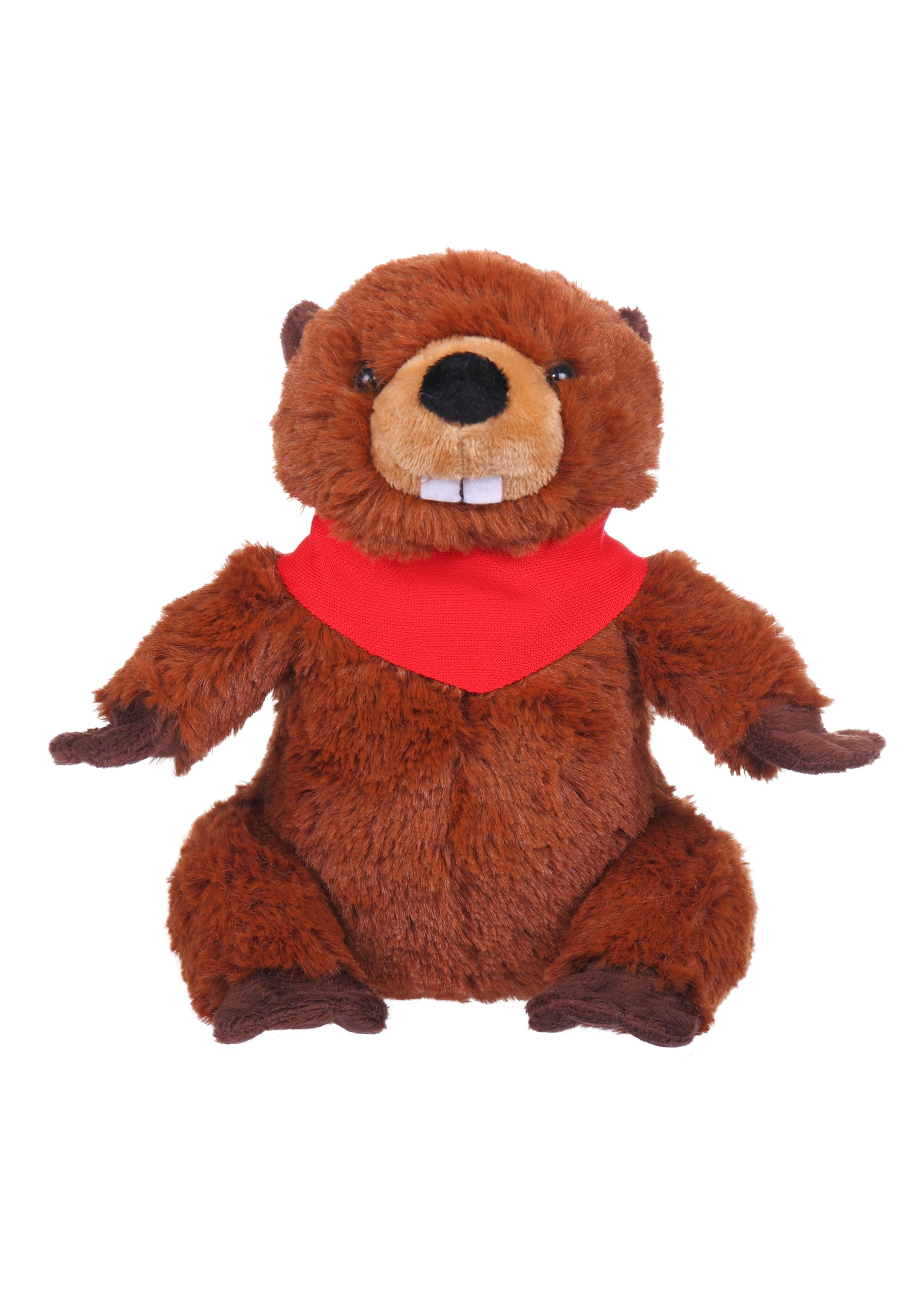 Soft Plush Sitting Beaver wearing a Bandana 2