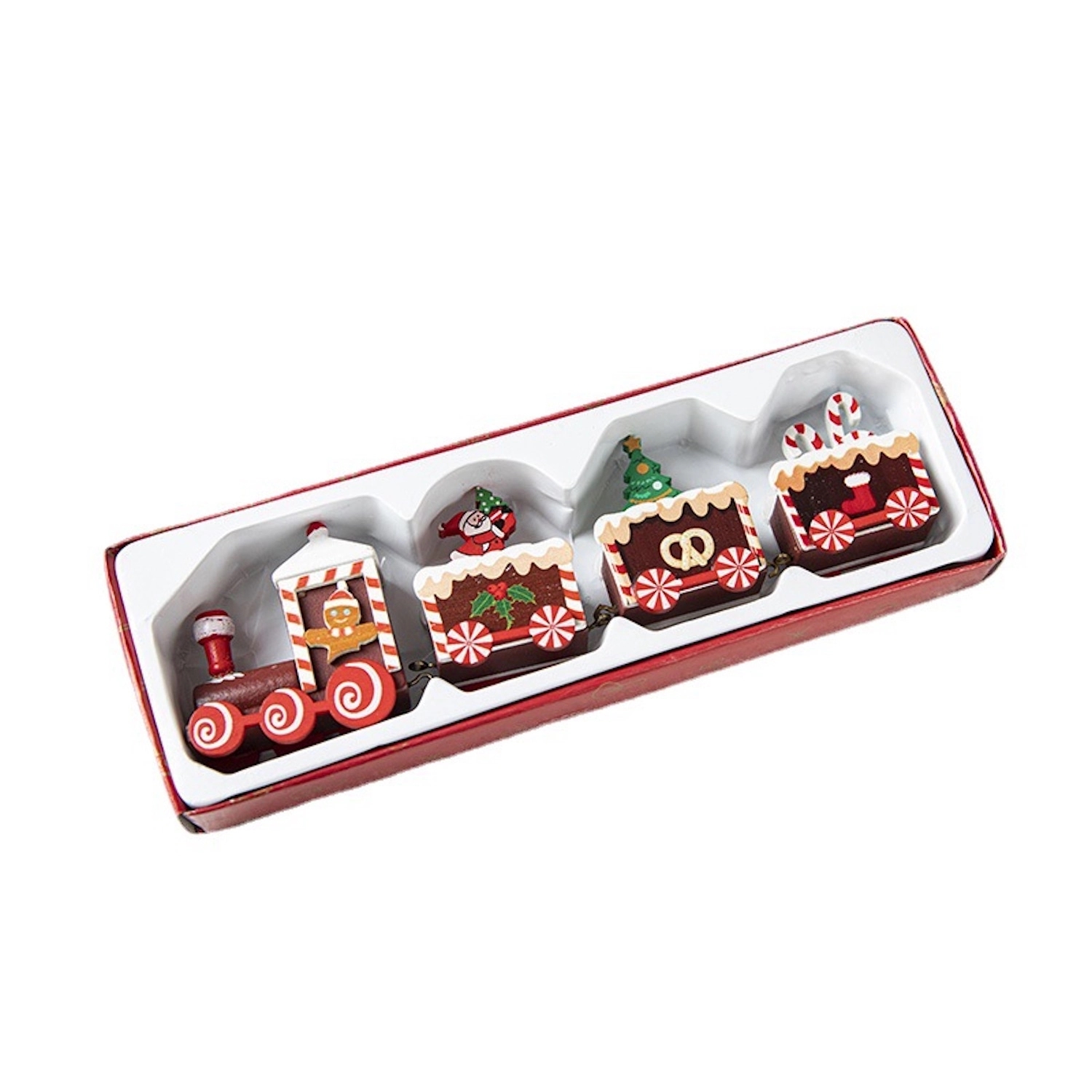 Happy Trees Wooden Christmas Train With Snowman 6