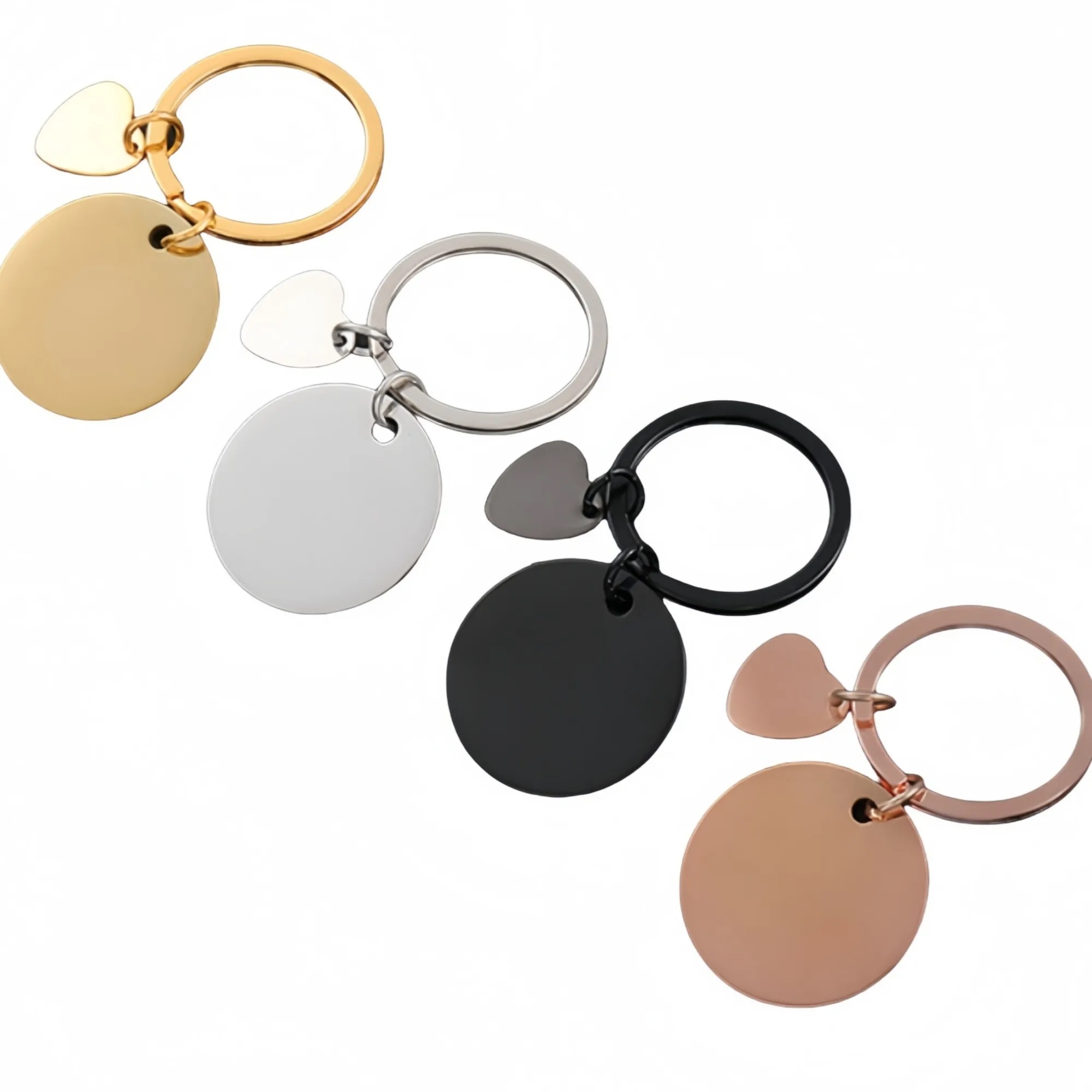 Metal Keychain With Heart Charm 8