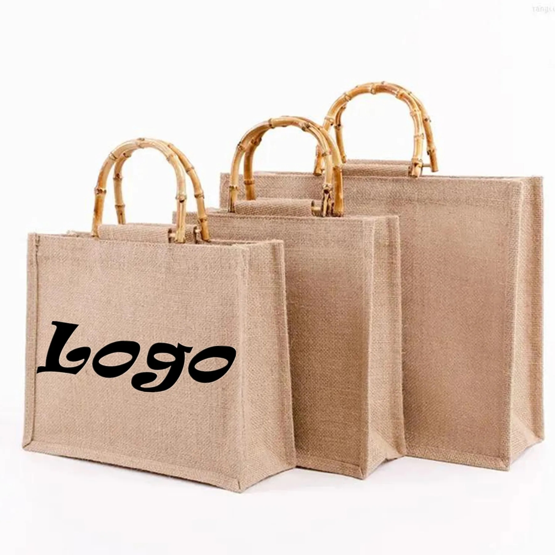 Large Jute Tote Bag, custom tote bag with logo imprint 3