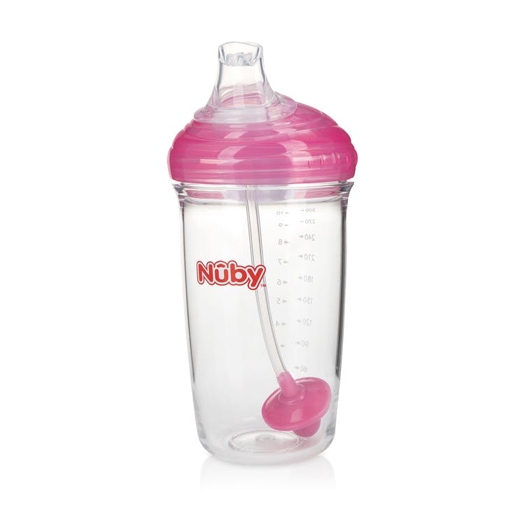 Nuby No-Spill Trainer Cups - Hygienic Cover Pink 10 oz 2