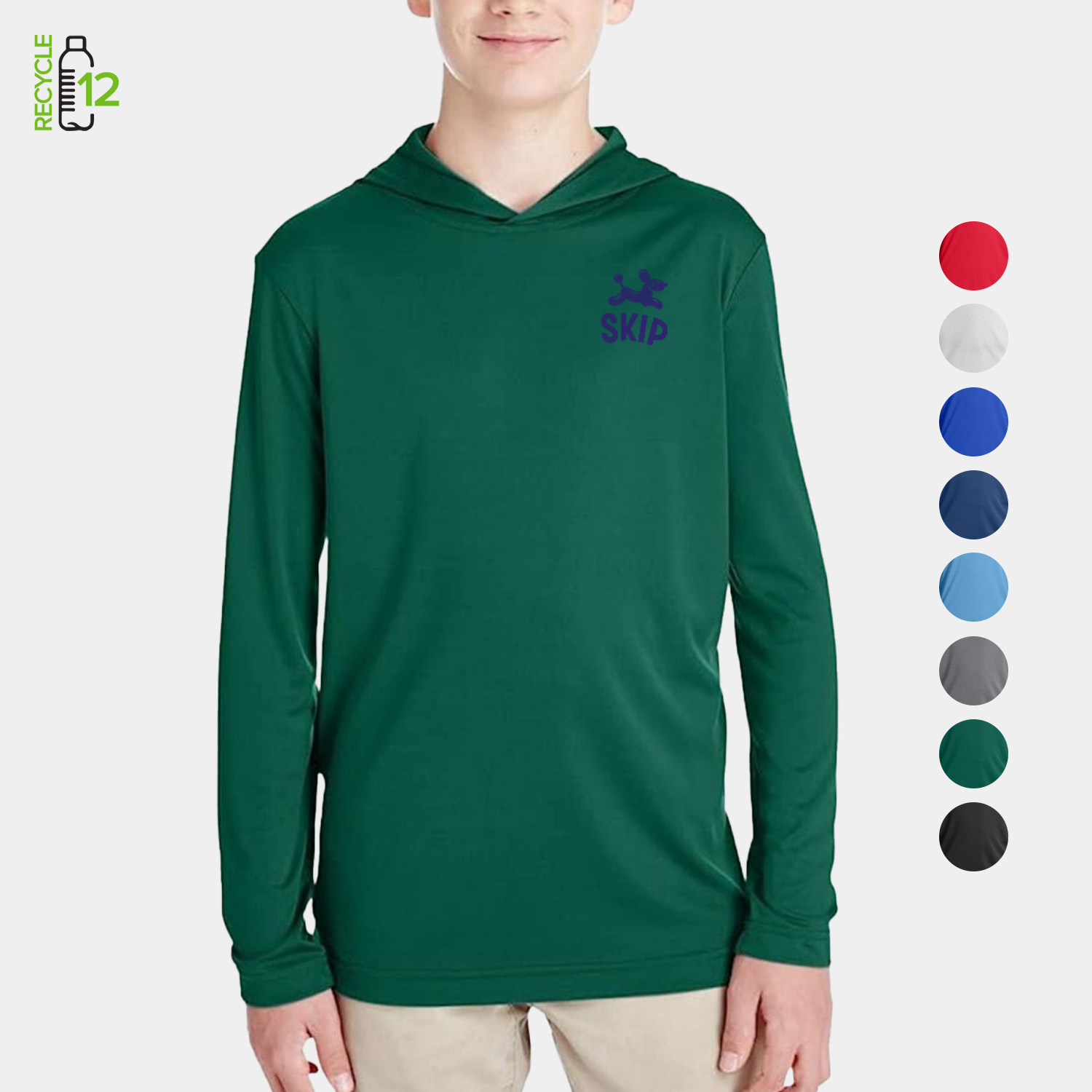 REPREVE® - Youth rPET Performance Hoodie T-Shirt, custom youth shirt with logo imprint 3