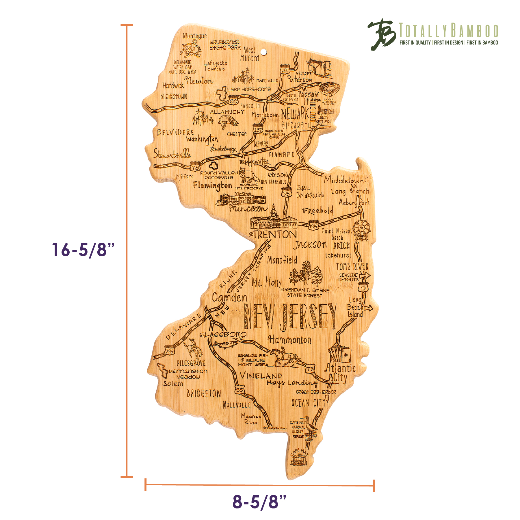 Destination New Jersey Cutting & Serving Board 7