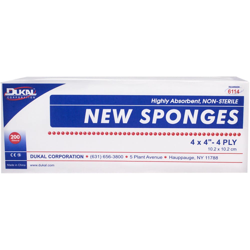 Non-Sterile Sponges - 4 Ply 200 Count 4" x 4" 2