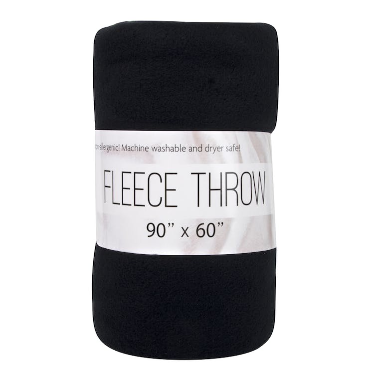 Twin Throw Blankets - Fleece Black 80x60 2