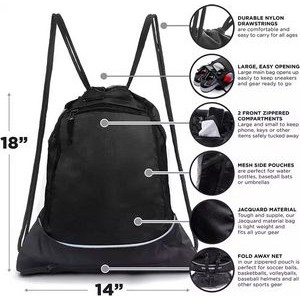 Drawstring Bag With Mesh Net 3