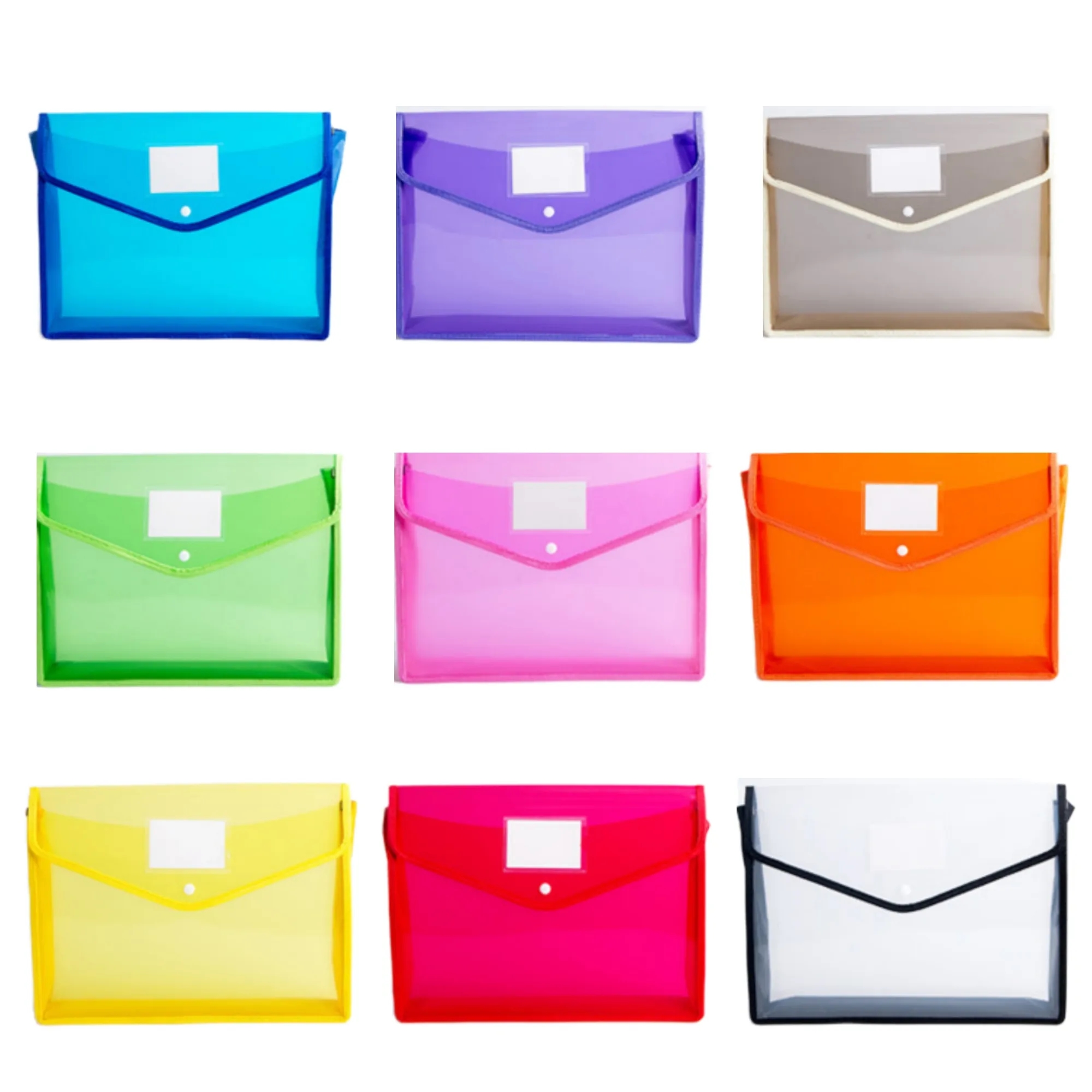 A4 Clear Visible PP Waterproof 3D Snap Document Bag 5