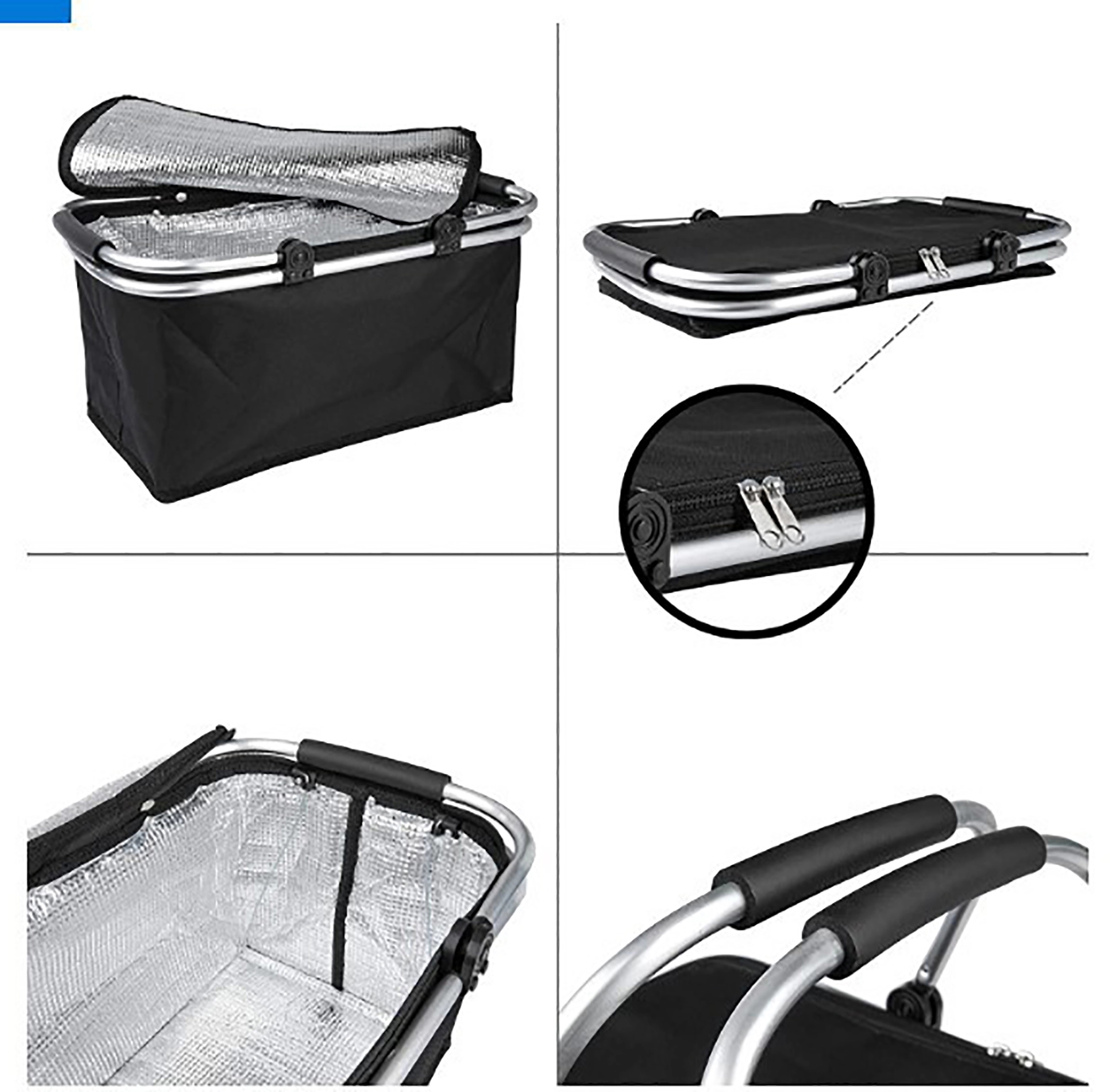 Foldable Insulated Reusable Food Delivery Shopping Bag Tote 6