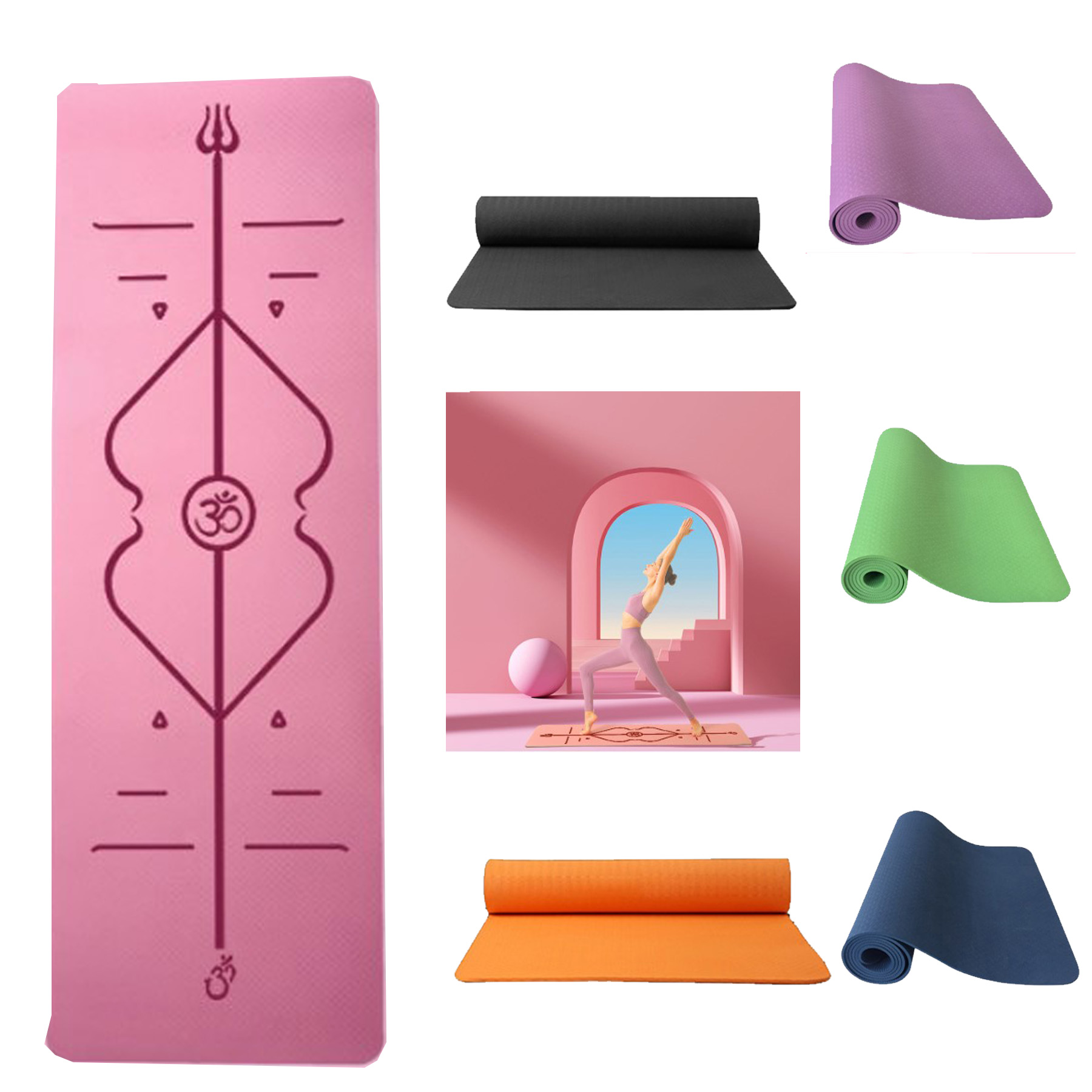 Yoga Mat With Posture Line 2