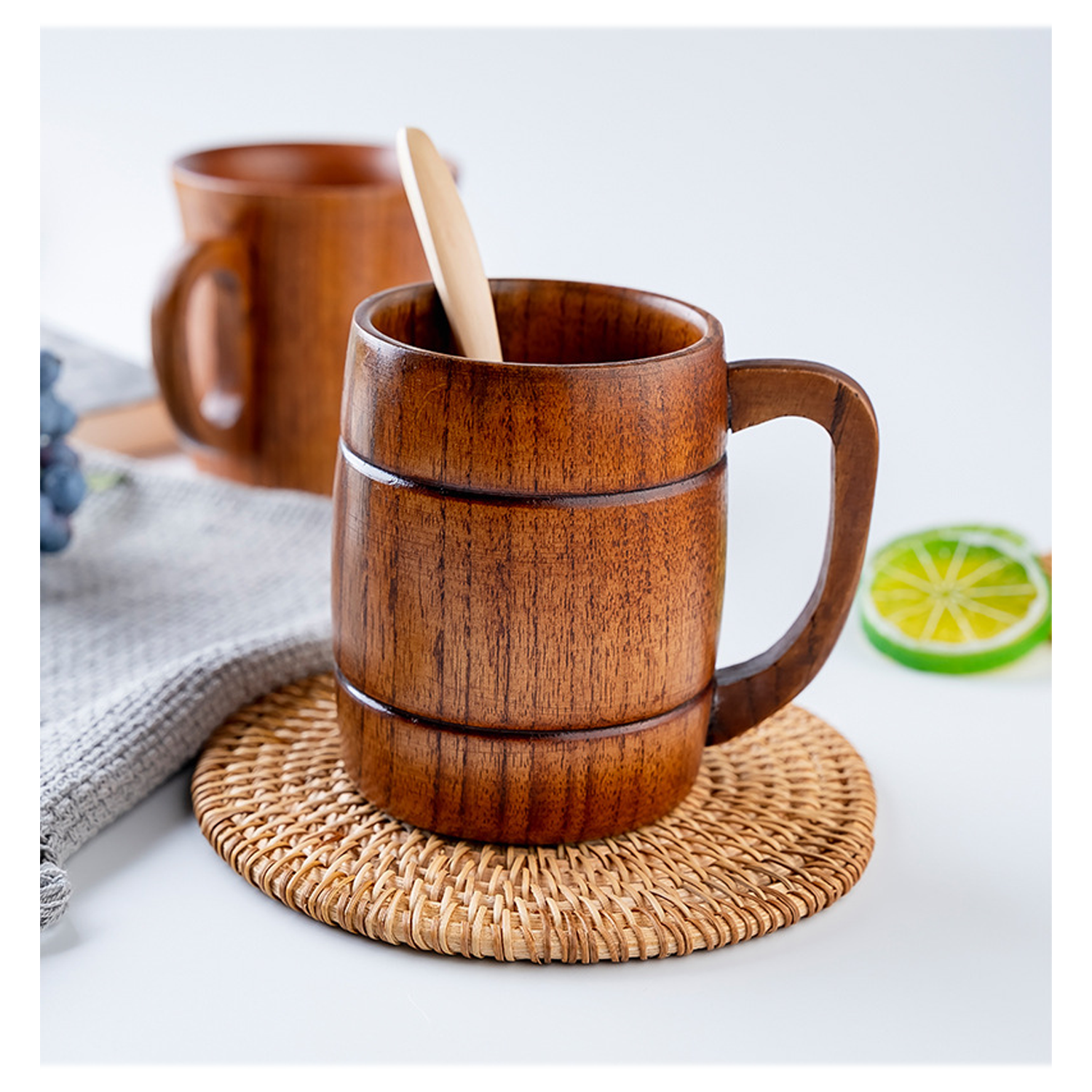 18 Oz Tankard Handmade Wooden Beer Mug w/Handle 5