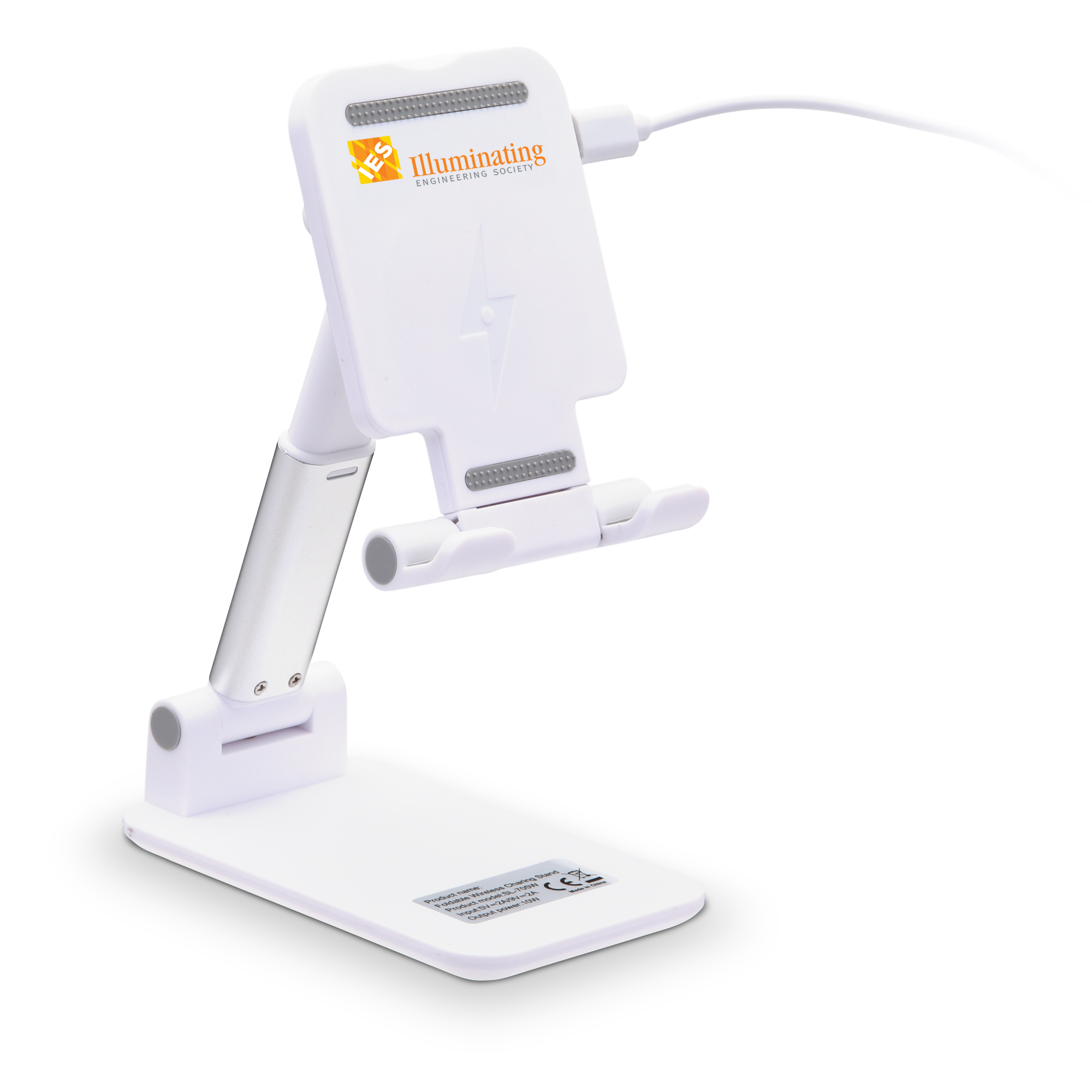 Desktop Cell Phone Holder w/ Wireless Charger 3